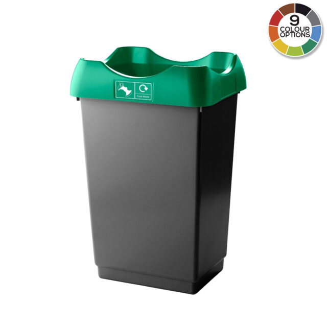 Open Top Recycling Bins with Colour Coded Lids
