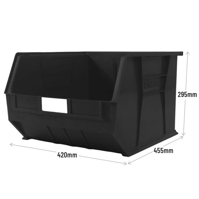 Size 10 Linbins in Black Recycled Plastic Dimensions