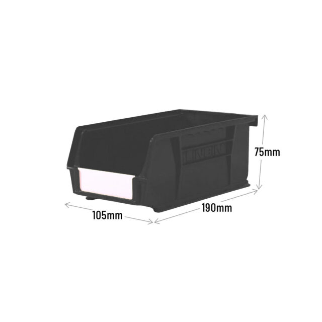 Size 3 Linbins in Black Recycled Plastic Dimensions