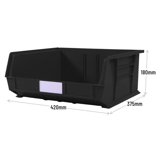 Size 8 Linbins in Black Recycled Plastic Dimensions
