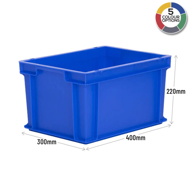 220mm High, Stackable Euro Containers in Blue