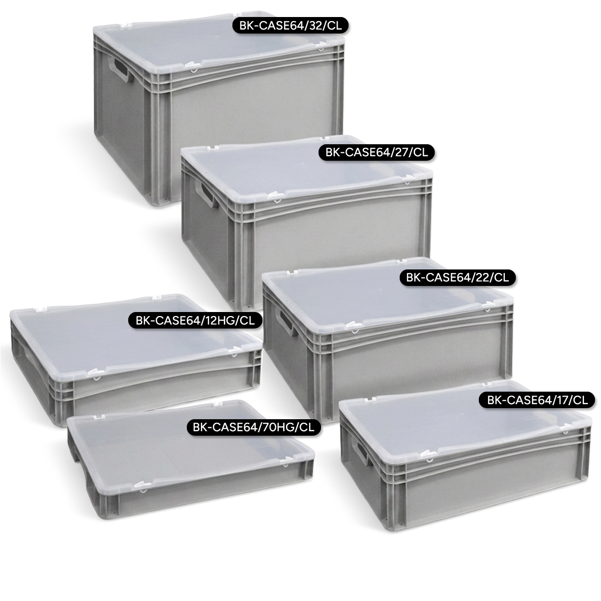 Euro Container Cases with Clear Lids