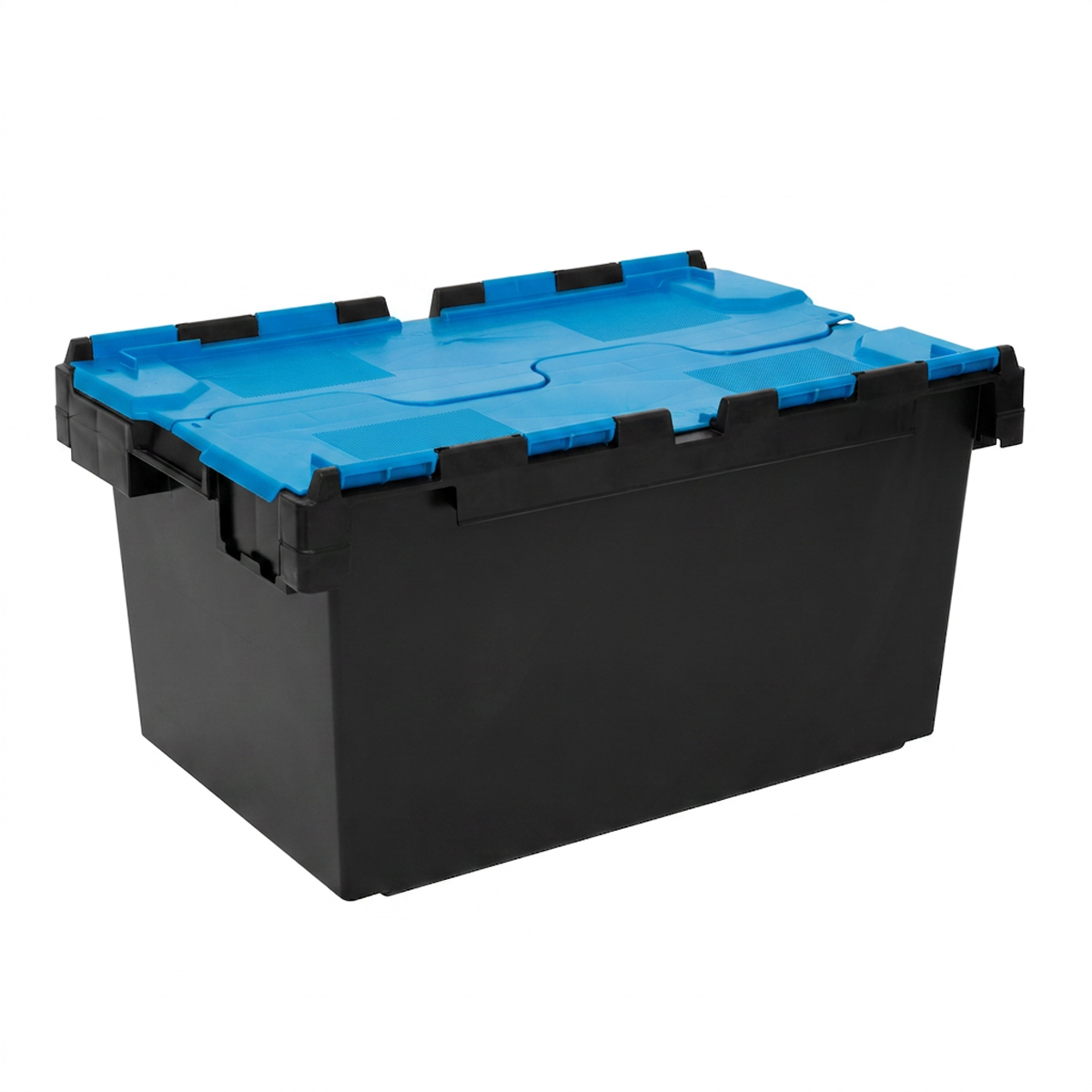 LC3-P Coloured Lid Recycled 80 Litre Plastic Storage Crates Blue Lid