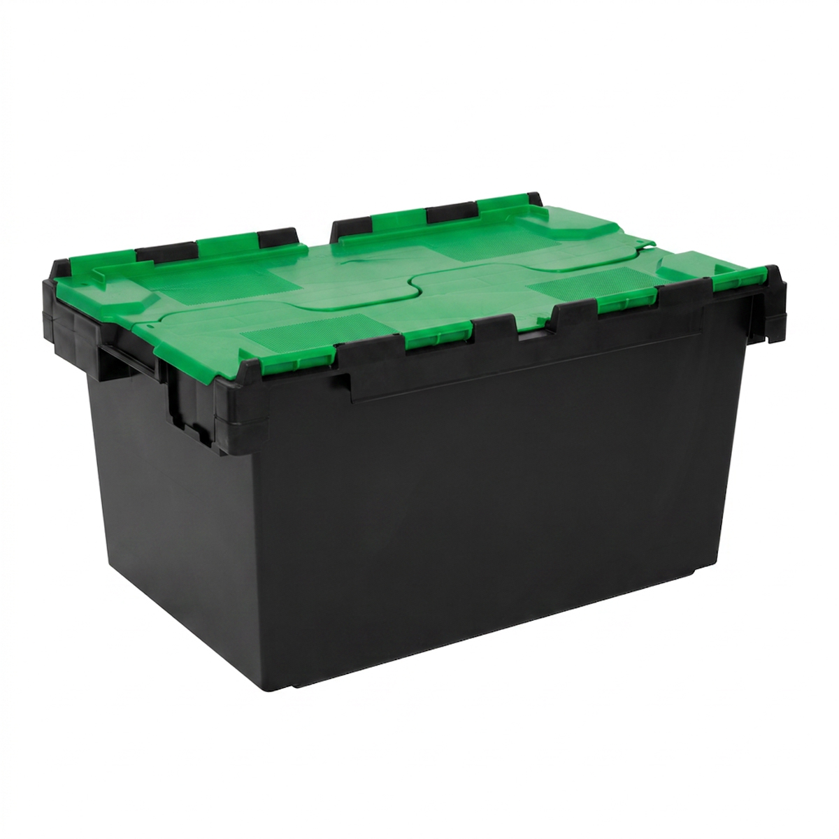 LC3-P Coloured Lid Recycled 80 Litre Plastic Storage Crates Green Lid