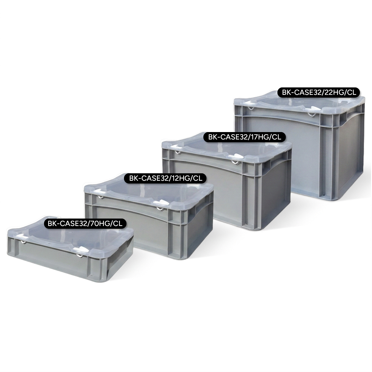 Euro Container Cases with Clear Lids