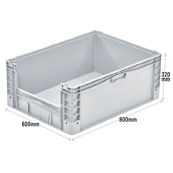 (800 x 600 x 320mm) Open End Euro Picking Container