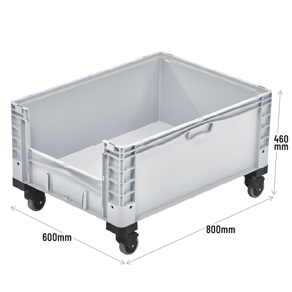 Basicline Plus Container with Pick Opening And Wheels