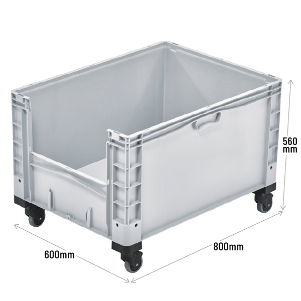 Basicline Plus Container with Pick Opening And Wheels