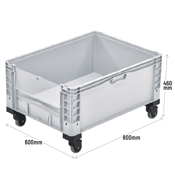 Basicline Plus Container with Drop Down Door and Wheels