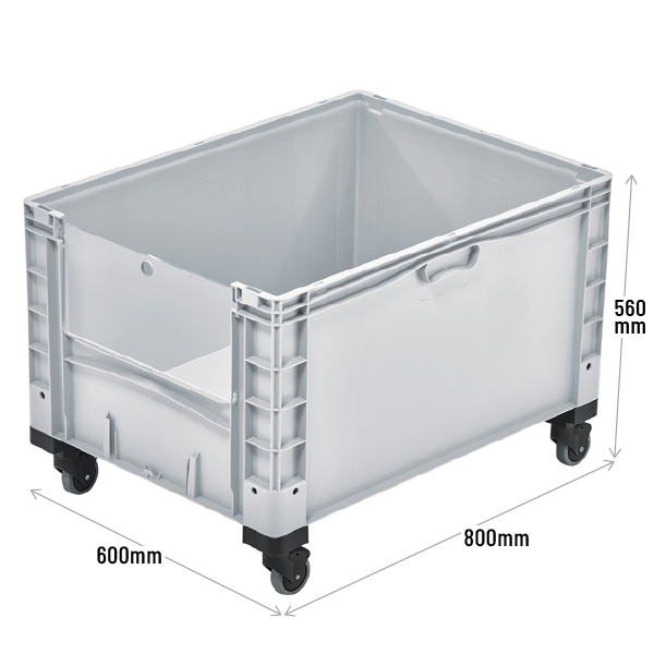 Basicline Plus Container with Drop Down Door and Wheels