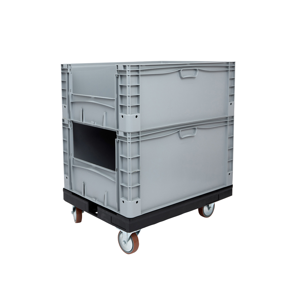 Basicline Plus Euro Picking Containers on a Dolly
