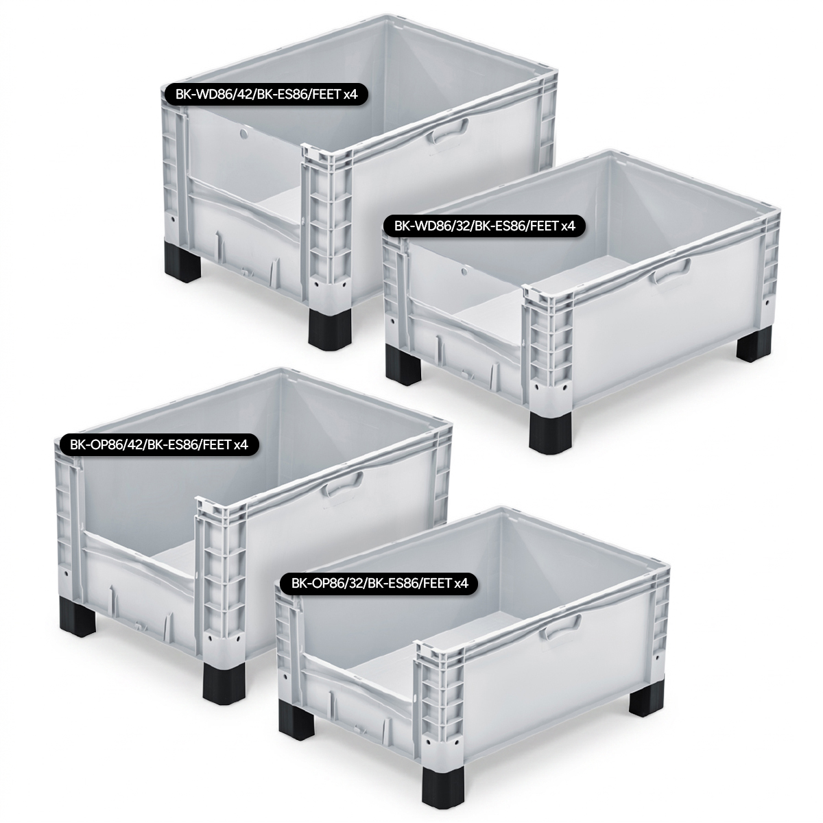Euro Picking Container Group 800 x 600 with Feet