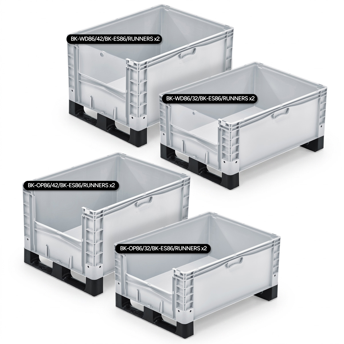 Euro Picking Container Group 800 x 600 with Runners