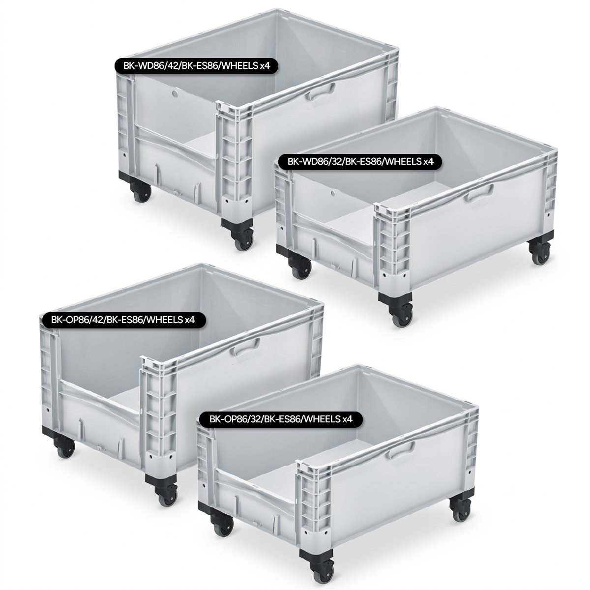 Euro Picking Container Group 800 x 600 with wheels