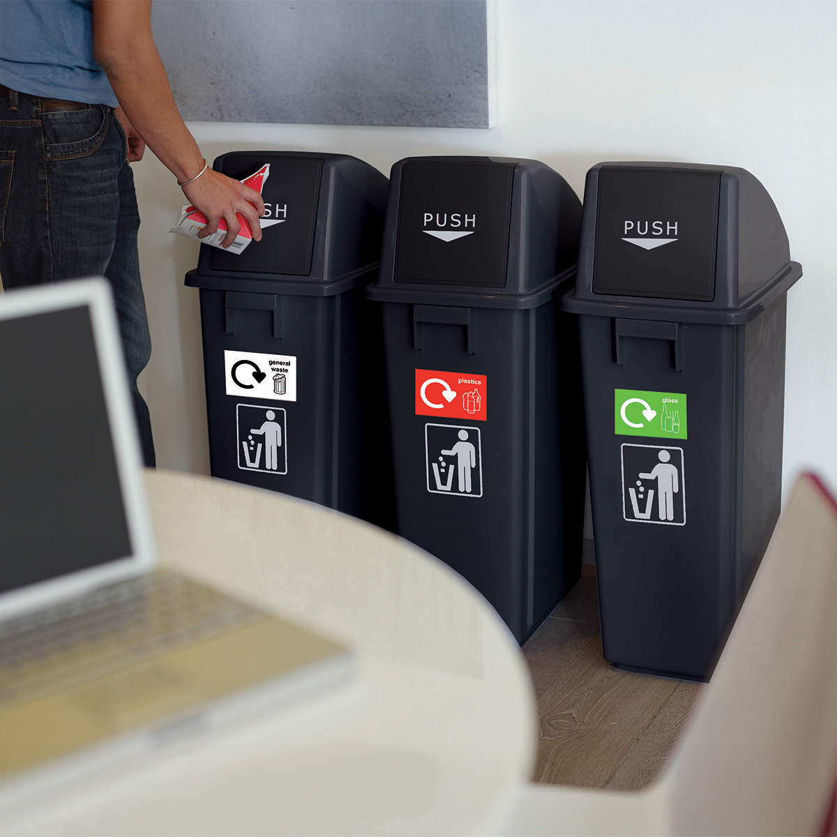 Recycling Bins in Office Example