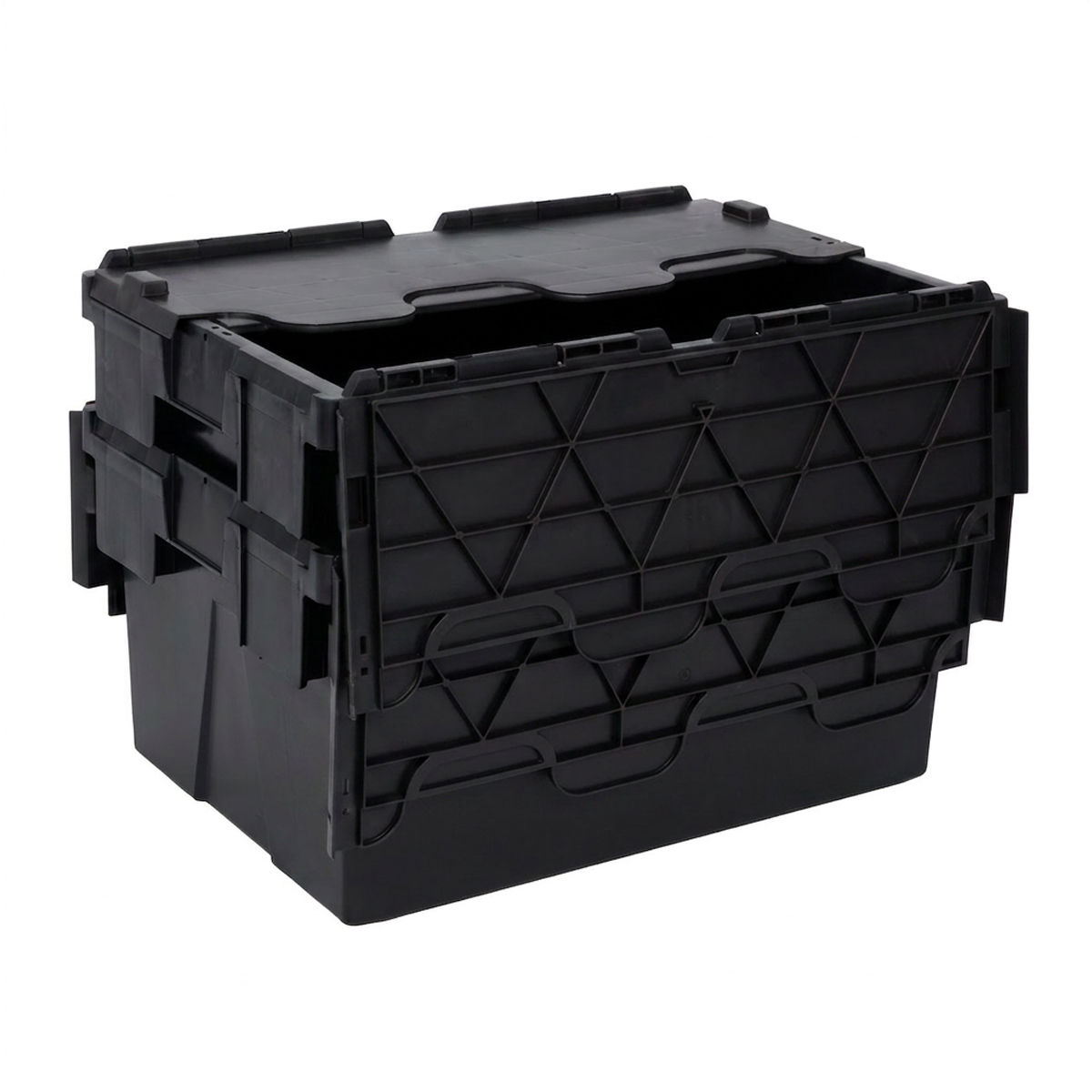 PLAS55LE Black Storage Box Crates Nested