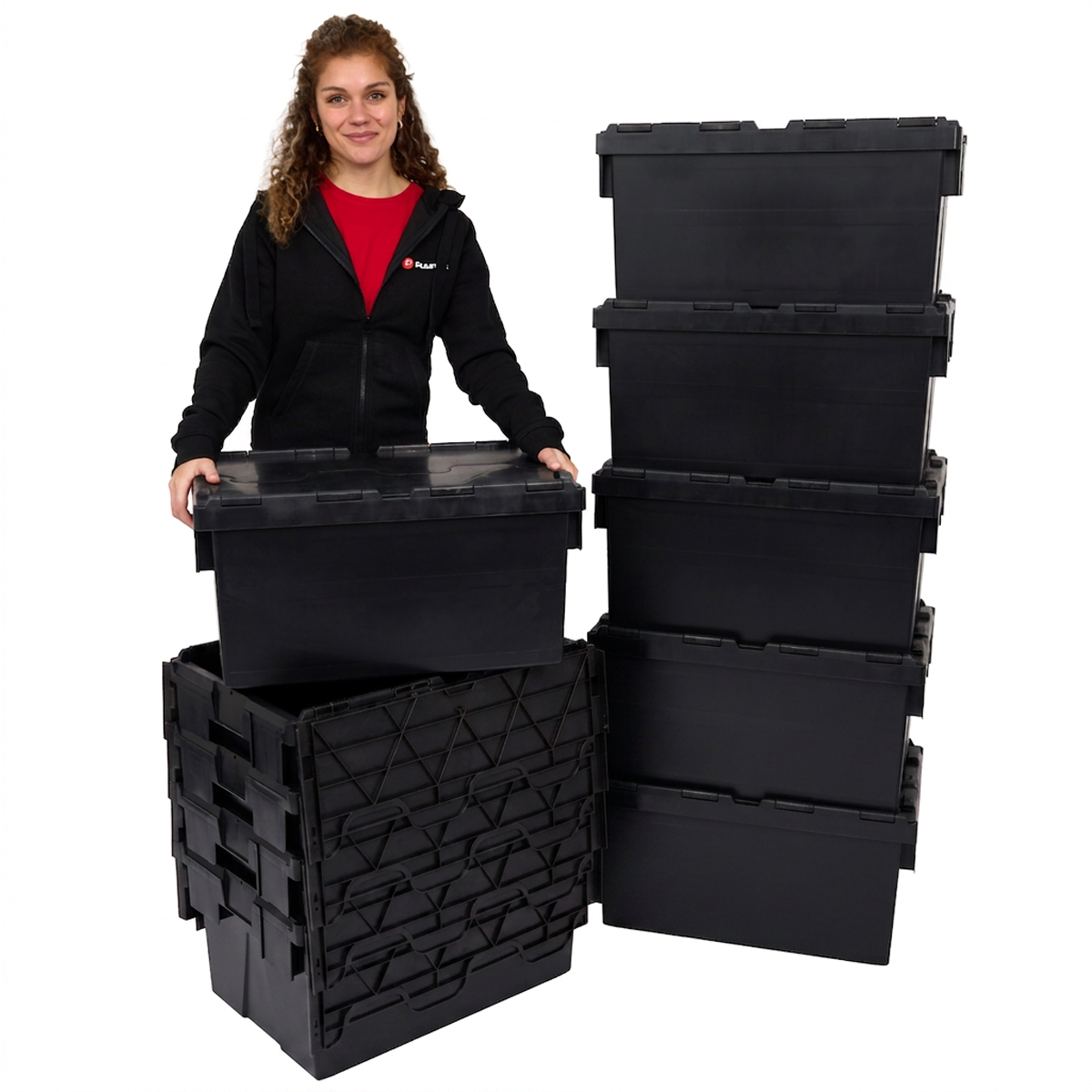 PLAS55LE Black Storage Box Crates Group