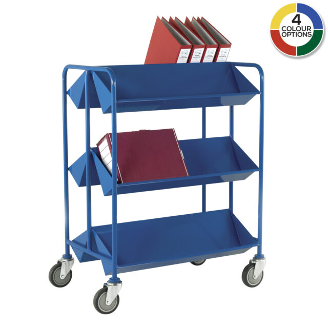 Double Sided 3 Tier Book Trolley