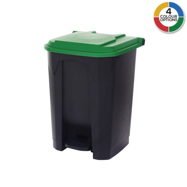 50 Litre Pedal Bins With Coloured Lids