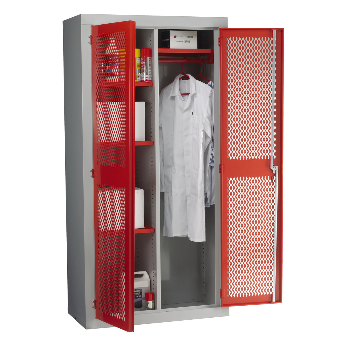 CBM71 Mesh Door Floor Cabinet With Centre Divider