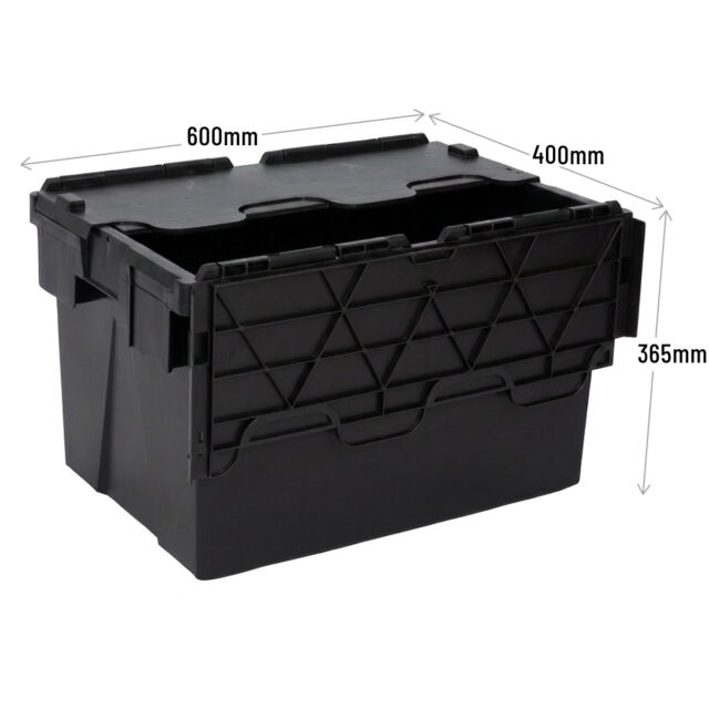PLAS65LE Black Storage Box Crates Dimensions