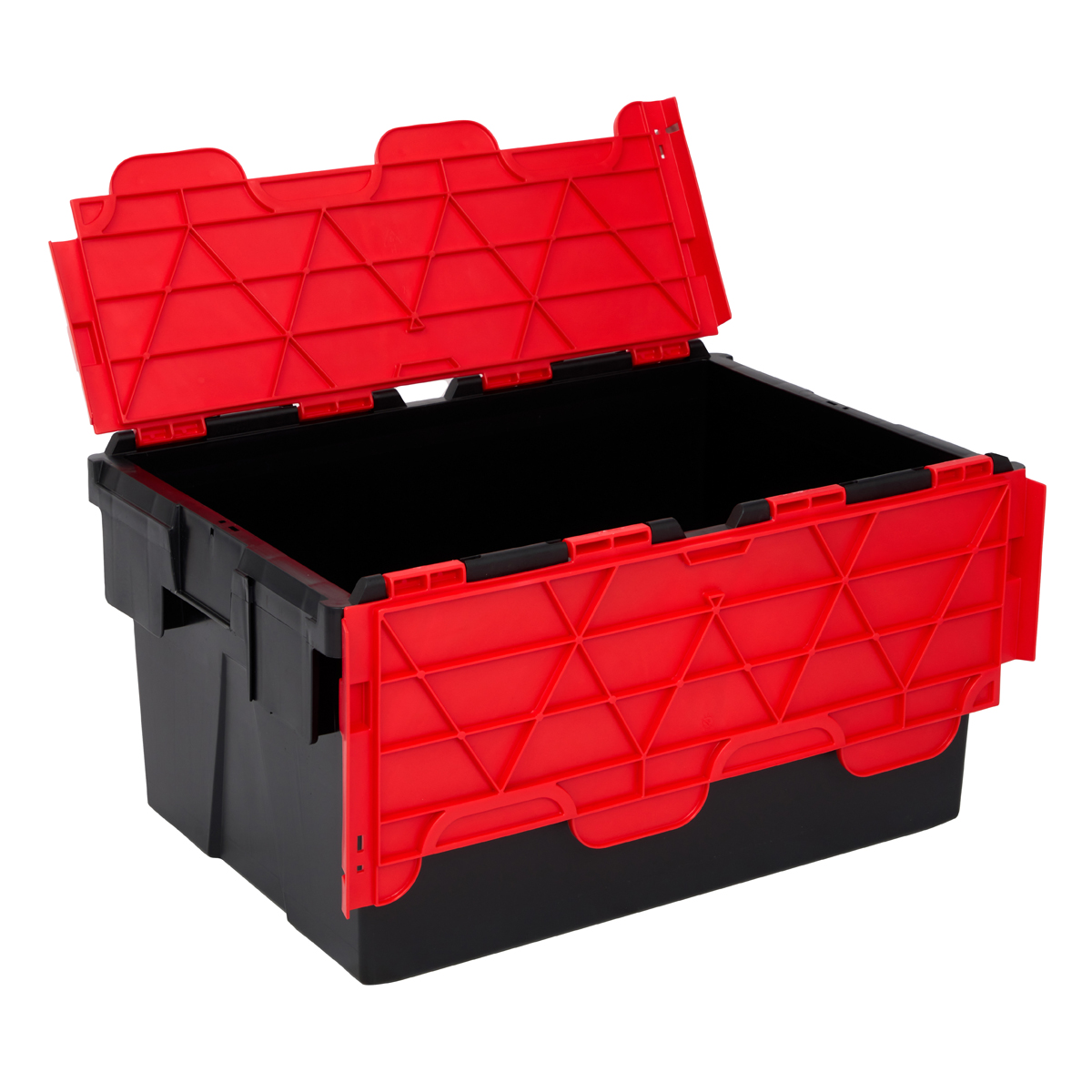 PLAS55LE Black With Coloured Lid Storage Box Crates