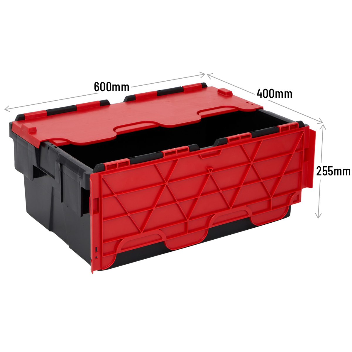 45 Litre Crates Black With Coloured Lids Recycled Plastic
