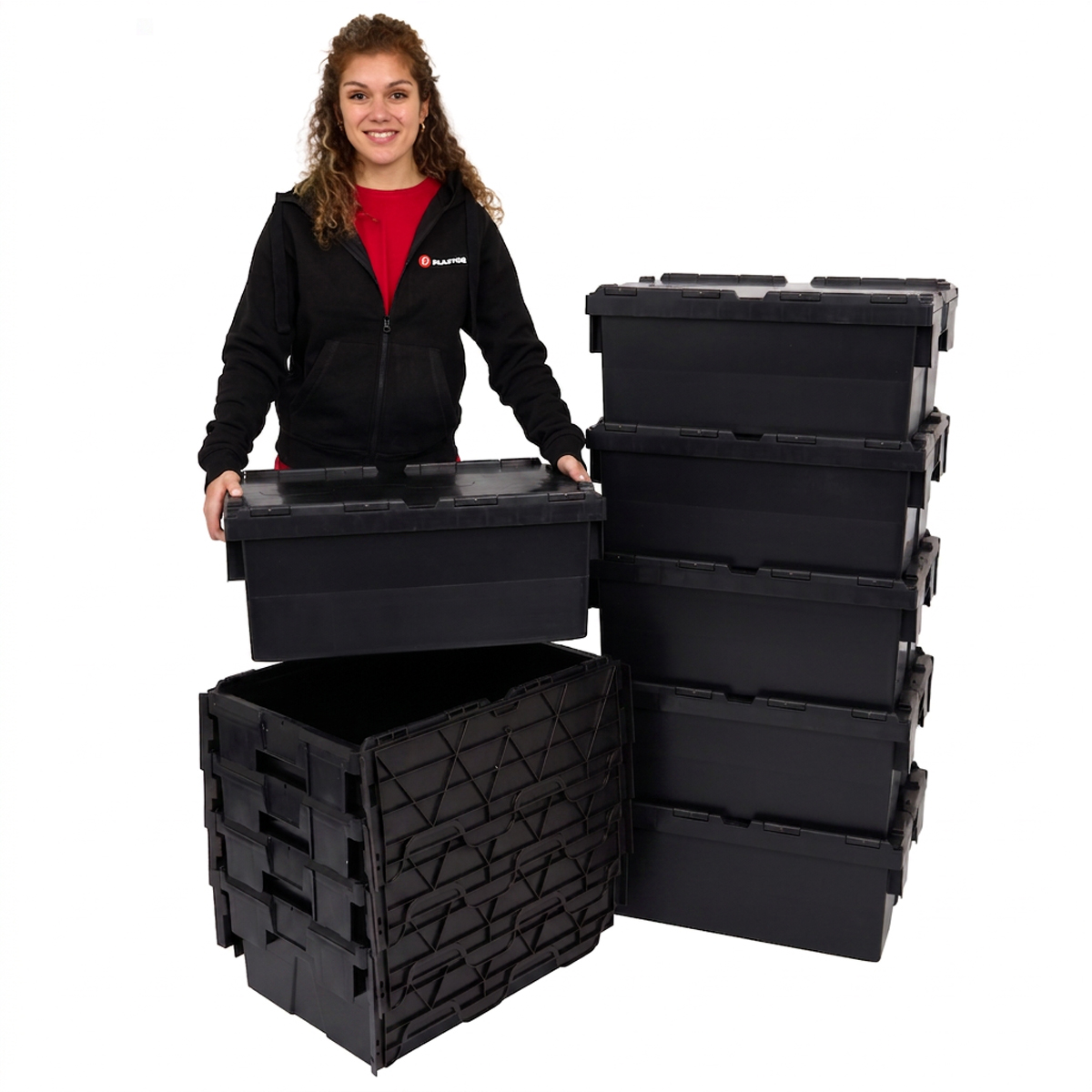 PLAS45LE Black Storage Box Crates Group