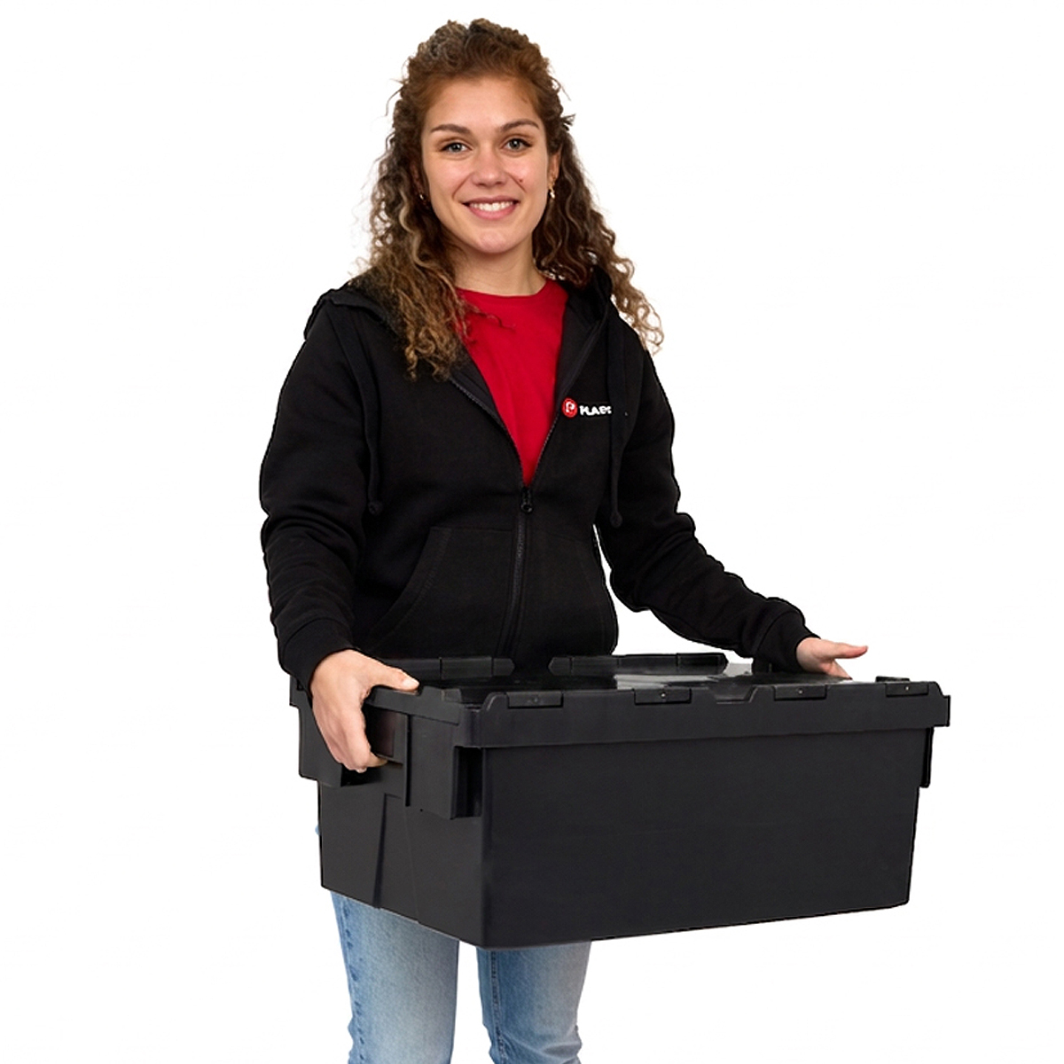 PLAS45LE Black Storage Box Crates with Model