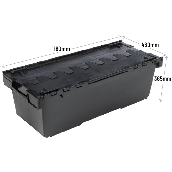 1 Metre Long Attached Lid Container Made From Recycled Plastic