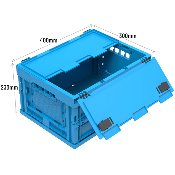 Folding Container With Attached Hinged Lid