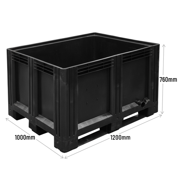 Plastic Pallet Box with Runners Made With Recycled HDPE