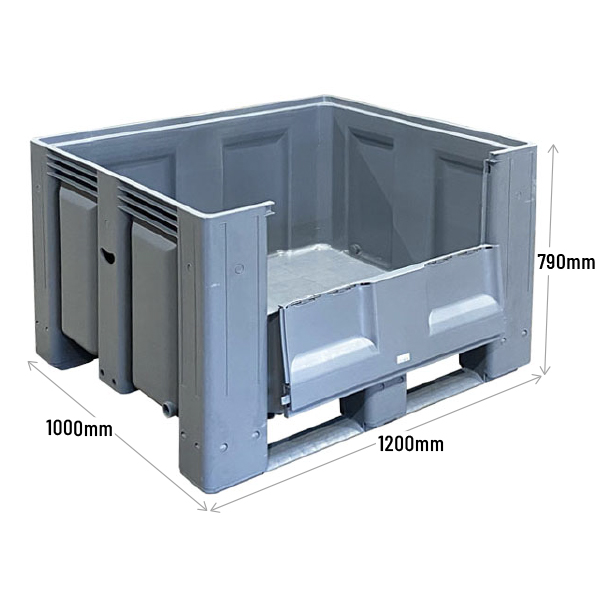 Large Plastic Pallet Box With Runners And Drop Door