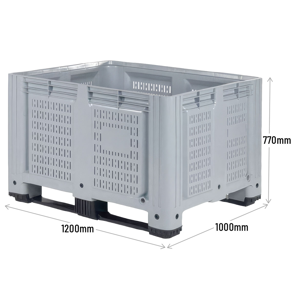 Large Vented Pallet Box with Runners