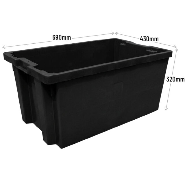 PLASSN73_Black Stack Nest Container