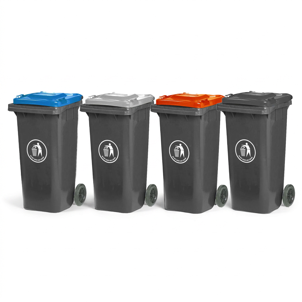 LW1120Y 120 Litre Wheeled Bins With Coloured Lids Group