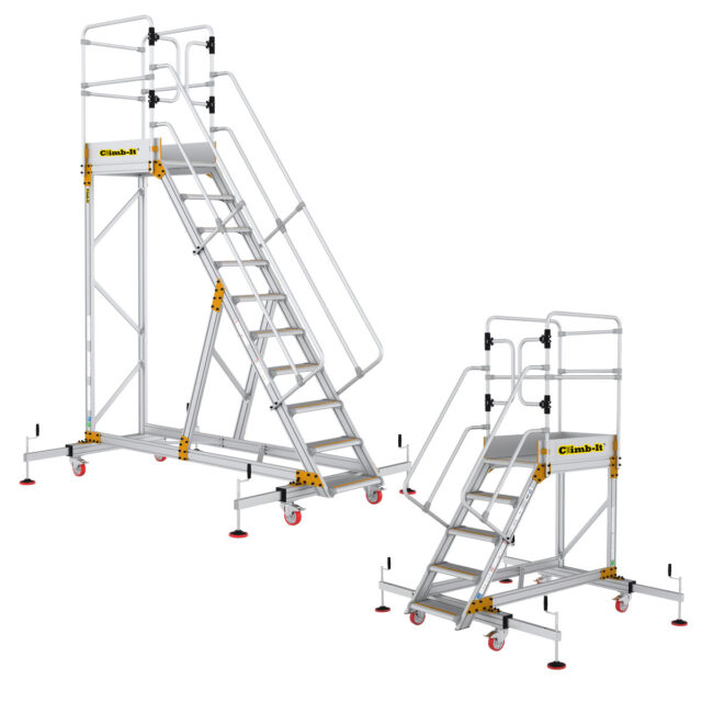 Extra Large Platform Safety Steps with Adjustable Stabilisers