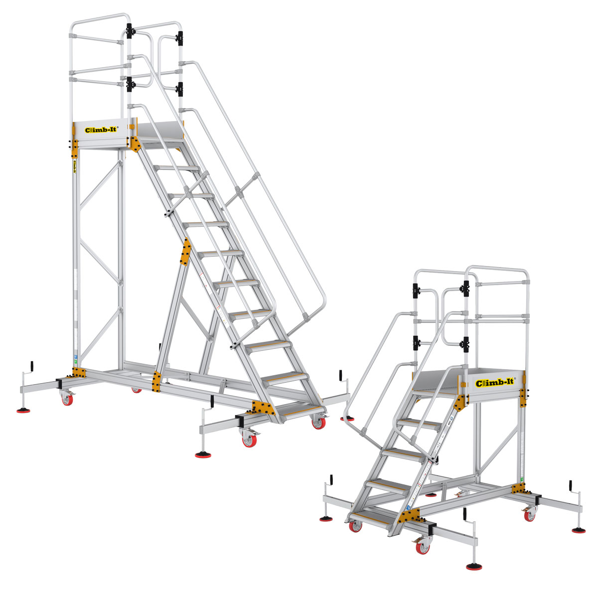 Extra Large Platform Safety Steps with Adjustable Stabilisers