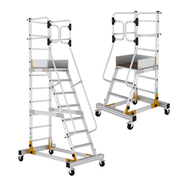 Mobile Steps with Safety Gate