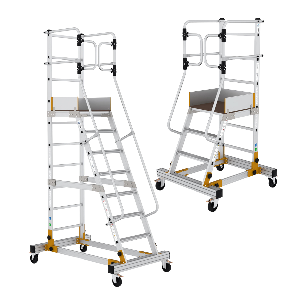 Mobile Steps with Safety Gate