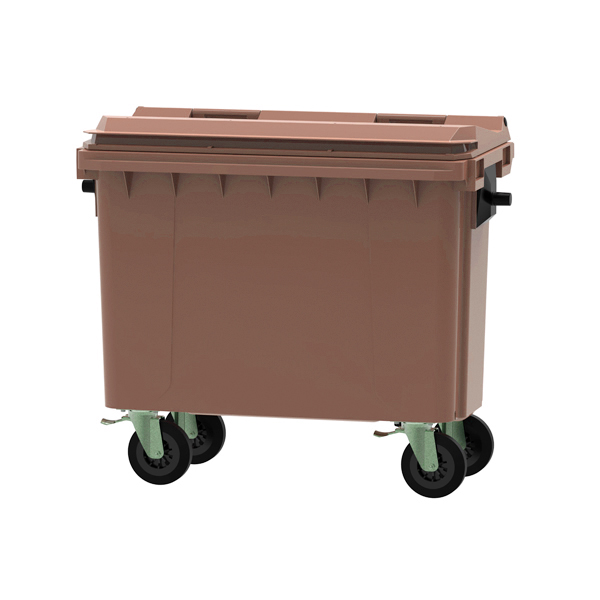 Brown 500 litre wheeled bin