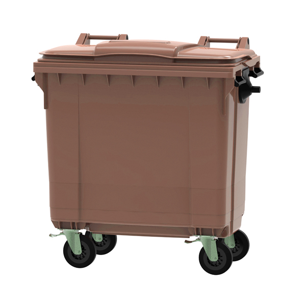 Brown 770 litre wheeled bin