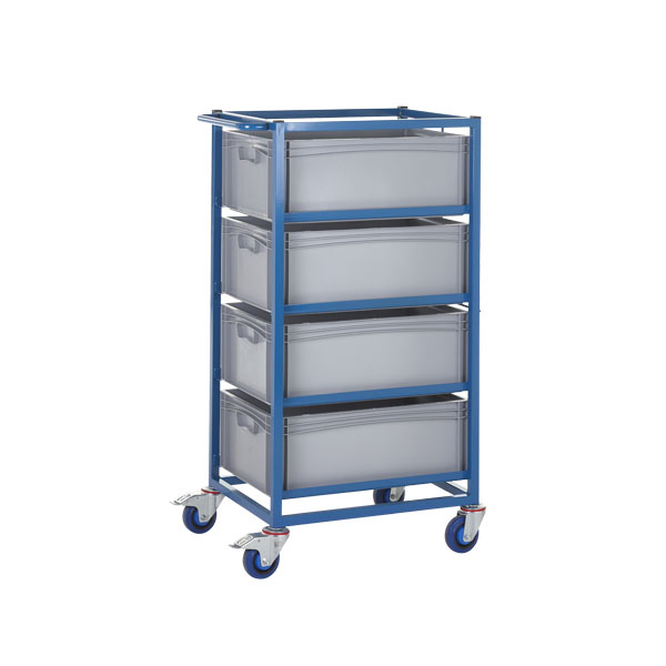 Mobile Tray Rack With 4 Euro Containers