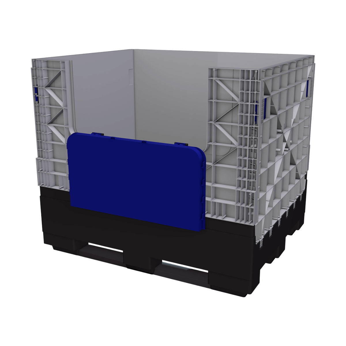 Collapsible Plastic Pallet Box With Drop Down Door