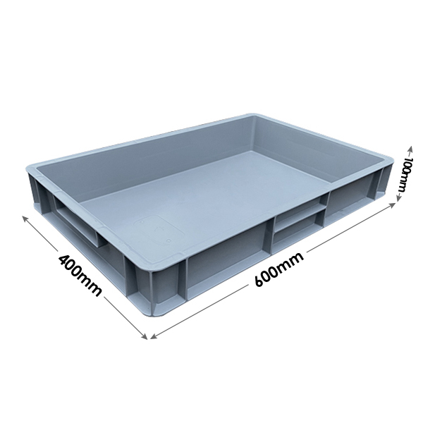 600 x 400 x 100mm grey euro container tray