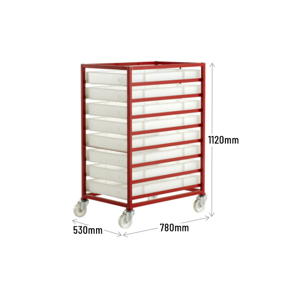 Mobile Tray Rack Dimensions