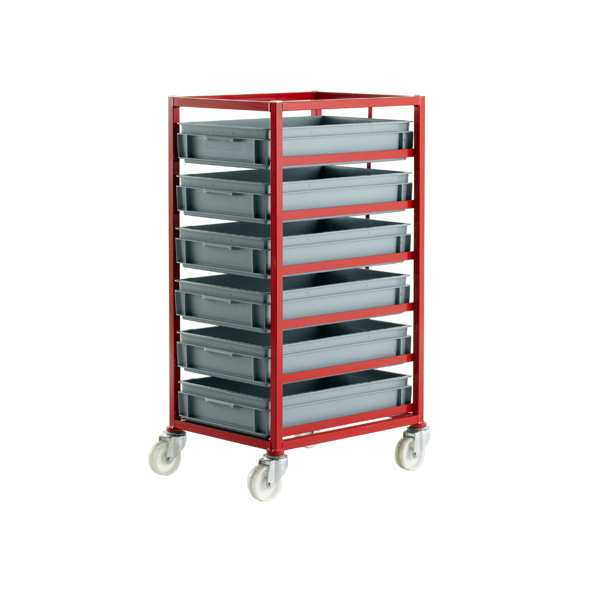CT406P Mobile Tray Rack With 6 Euro Containers