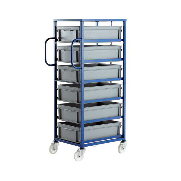 CT506P Mobile Tray Rack With 6 Euro Containers