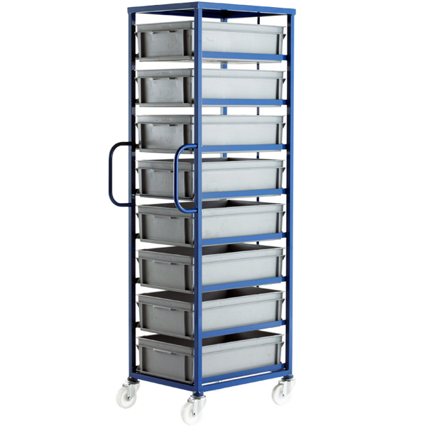 CT508P Mobile Tray Rack With 8 Euro Containers