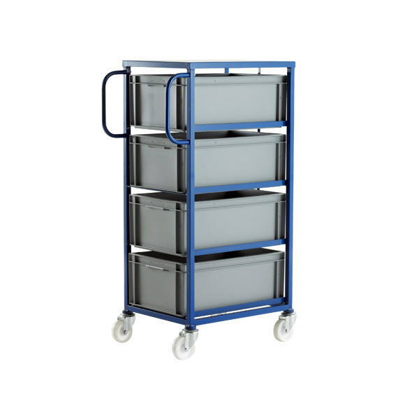 CT604P Mobile Tray Rack With 4 Euro Containers